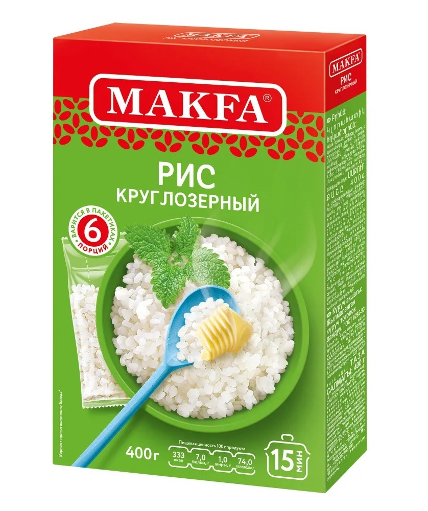 РИС КРУГЛОЗЕРНЫЙ МАКФА (ПАКЕТ) 400ГР