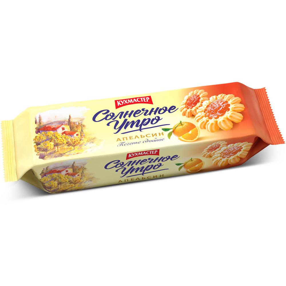 ПЕЧЕНЬЕ СДОБНОЕ СОЛНЕЧНОЕ УТРО С НАЧИНКОЙ АПЕЛЬСИН КУХМАСТЕР 240ГР