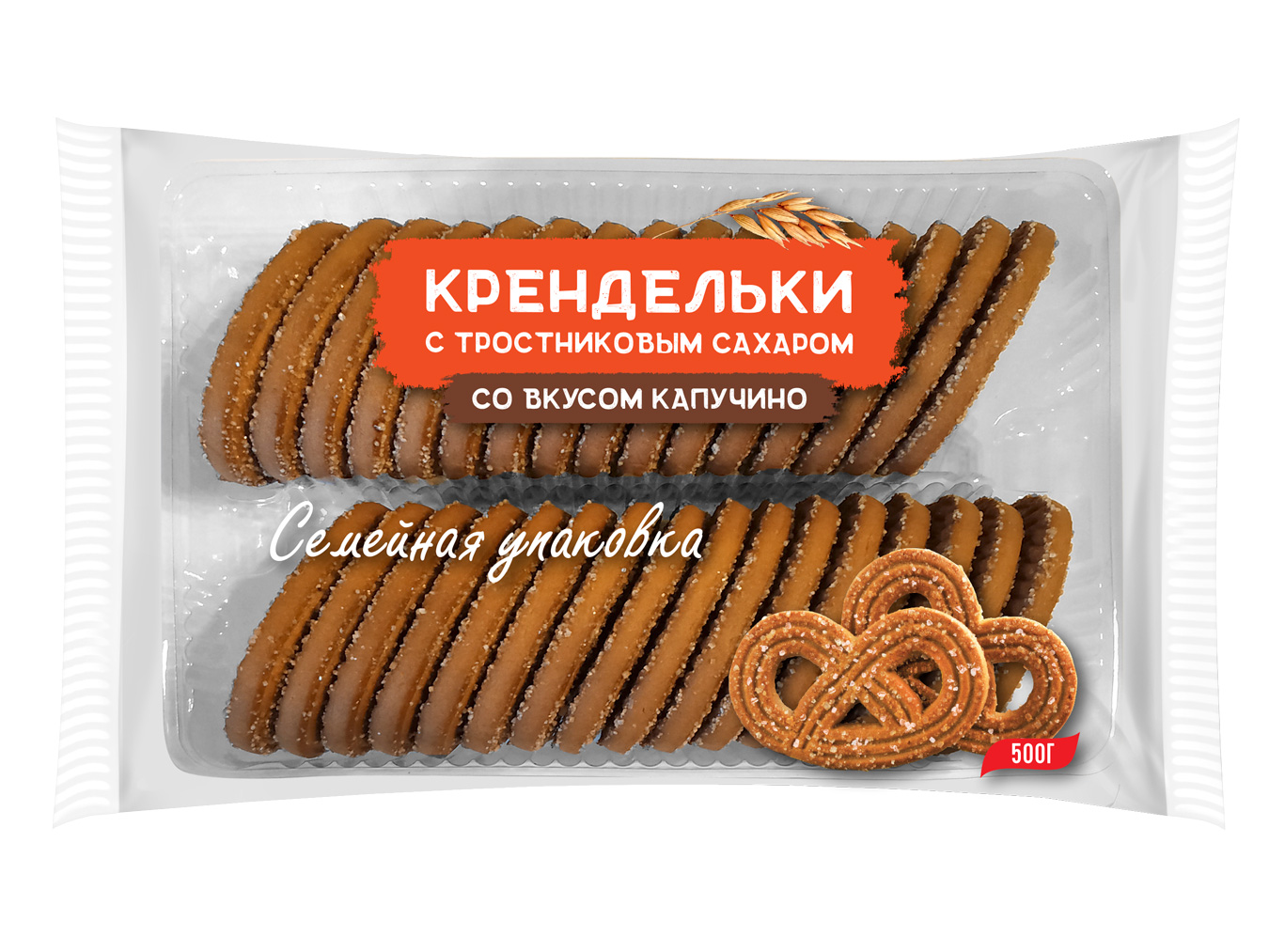 ПЕЧЕНЬЕ ХЛЕБНЫЙ СПАС СДОБНОЕ КРЕНДЕЛЬКИ КАПУЧИНО/ТРОСТНИК САХАРОМ 500ГР