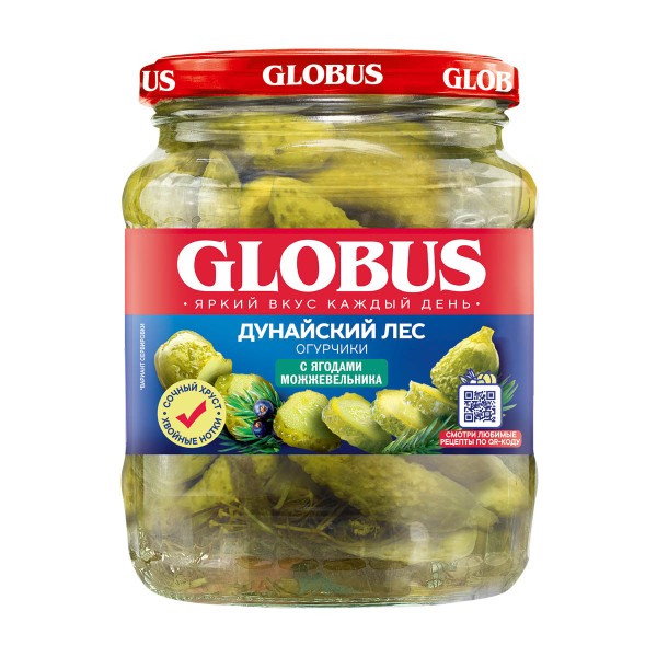 ОГУРЦЫ С МОЖЖЕВЕЛЬНИКОМ ГЛОБУС СТ/Б 500МЛ