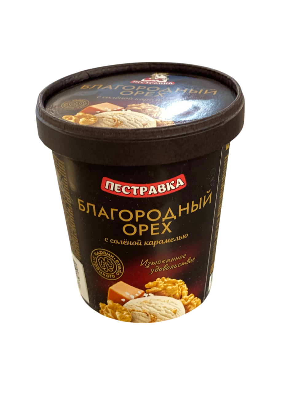 БЗМЖ МОРОЖЕНОЕ ПЕСТРАВКА ВЕДЕРКО ПЛ ГРЕЦКИЙ ОРЕХ СОЛЕНАЯ КАРАМЕЛЬ 16,5% 270ГР