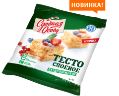 ТЕСТО СЛОЕНОЕ БЕЗДРОЖЖЕВОЕ ЧЕРЕМУШКИ 500ГР ПАК