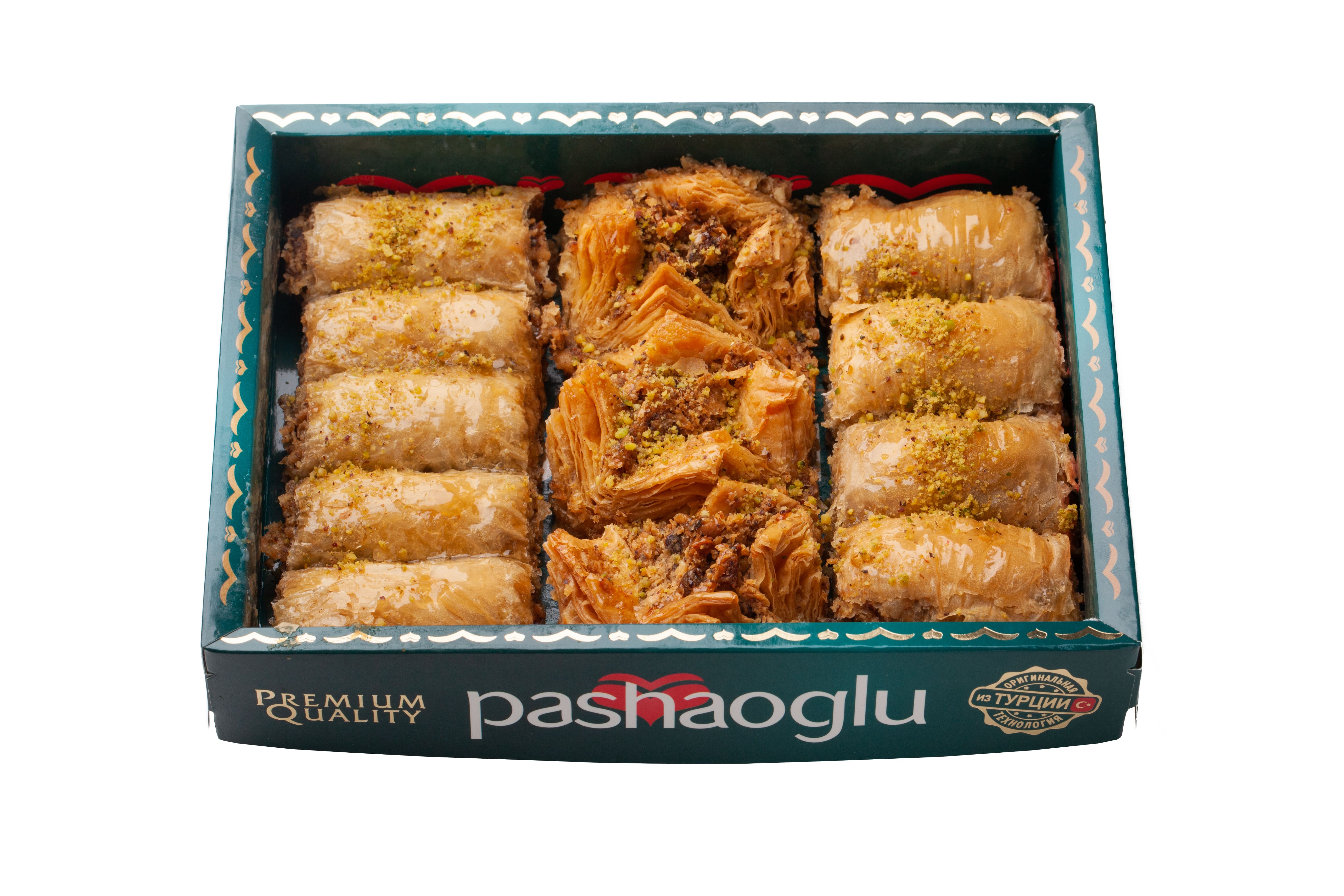 ПАХЛАВА PASHAOGLU С ГРЕЦКИМ ОРЕХОМ АССОРТИ 500ГР