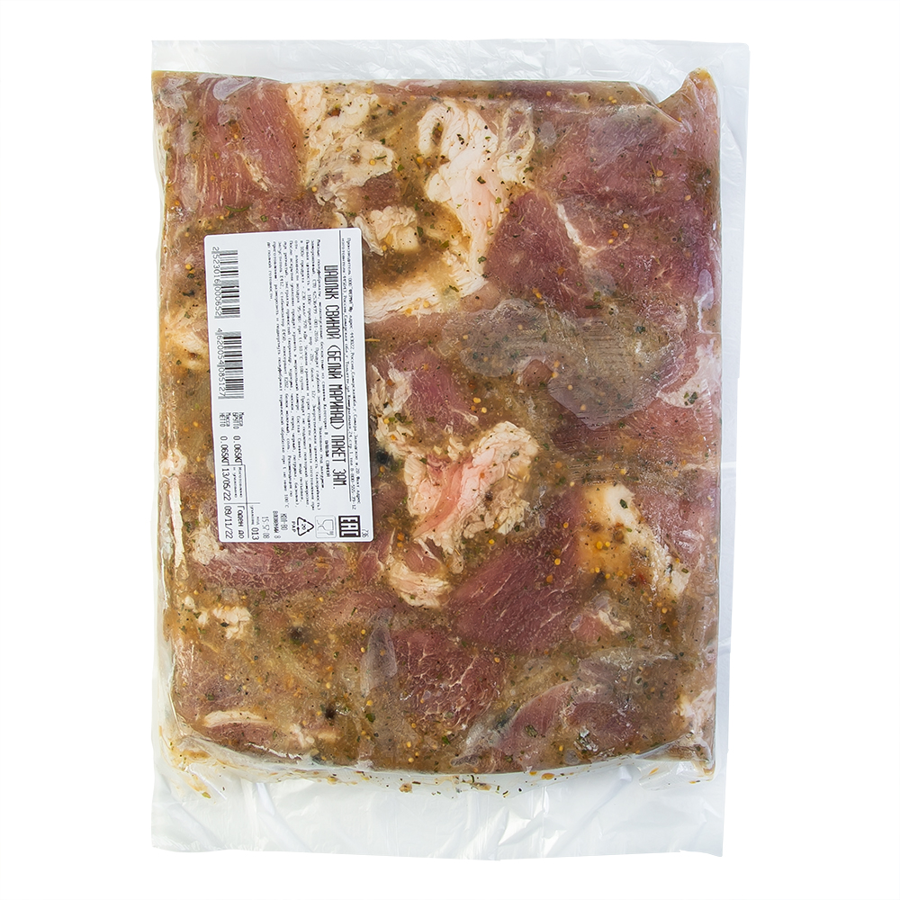 ШАШЛЫК СЕЛЬСОВЕТ СВИНОЙ, БЕЛЫЙ МАРИНАД В/У, ЗАМ