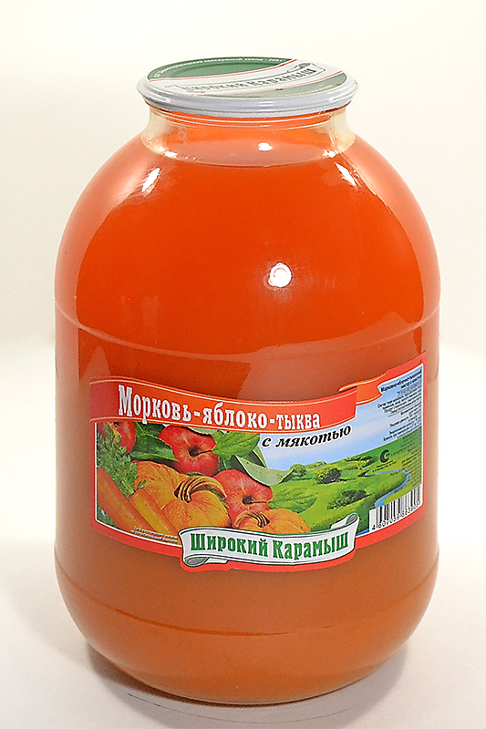 НЕКТАР ШИРОКИЙ КАРАМЫШ 3Л МОРКОВНО-ЯБЛОЧНО-ТЫКВЕННЫЙ С МЯКОТЬЮ С/Б