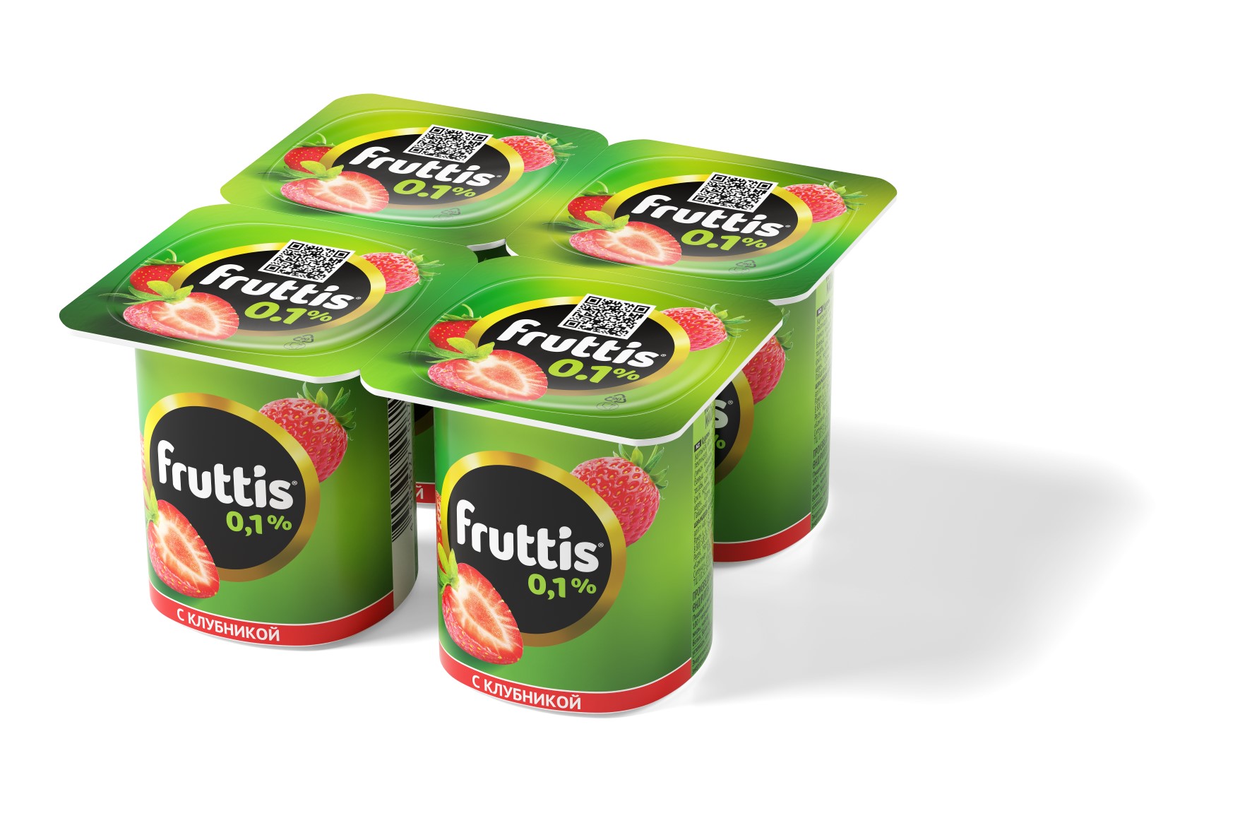 БЗМЖ ЙОГУРТ ФРУТТИС ЛЁГКИЙ КЛУБНИКА 0,1% 110ГР