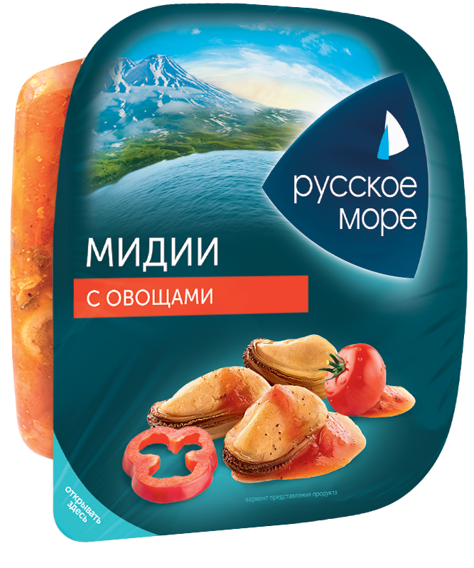 САЛАТ ИЗ МЯСА МИДИИ С ОВОЩАМИ РУССКОЕ МОРЕ 150ГР