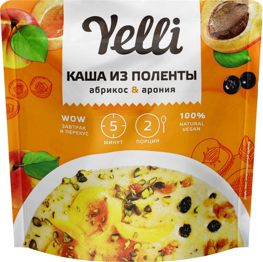 КАША ИЗ ПОЛЕНТЫ АБРИКОС/АРОНИЯ YELLI 60Г