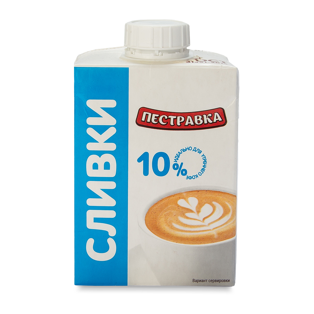 БЗМЖ СЛИВКИ ПЕСТРАВКА 10%  УЛЬТРАПАСТ 500ГР