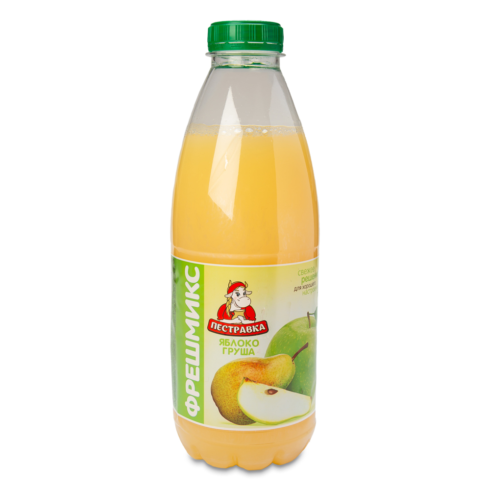 НАПИТОК СЫВОРОТОЧНЫЙ ПЕСТРАВКА С СОКОМ ЯБЛОКО-ГРУША 900ГР ПЭТ