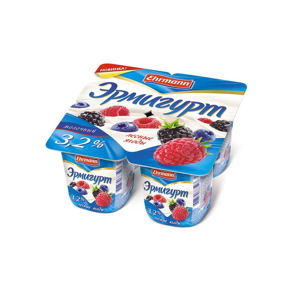ЙОГУРТ ЭРМИГУРТ МОЛОЧНЫЙ 3,2% ЛЕСНЫЕ ЯГОДЫ 100ГР