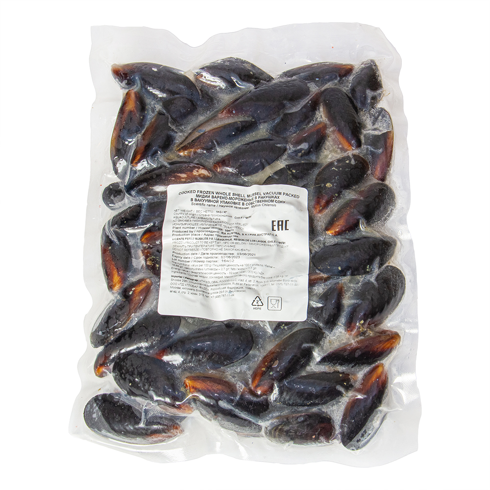 МИДИИ ЦЕЛЫЕ В РАКОВИНЕ 40/60  В/М ЧИЛИ 1КГ МИДИИ ЦЕЛЫЕ В РАКОВИНЕ 40/60  В/М ЧИЛИ 1КГ