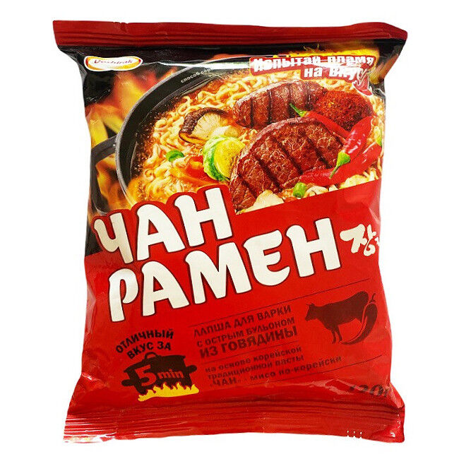 ЛАПША Б/П ЧАН РАМЕН ОСТРАЯ С ГОВЯДИНОЙ 120ГР