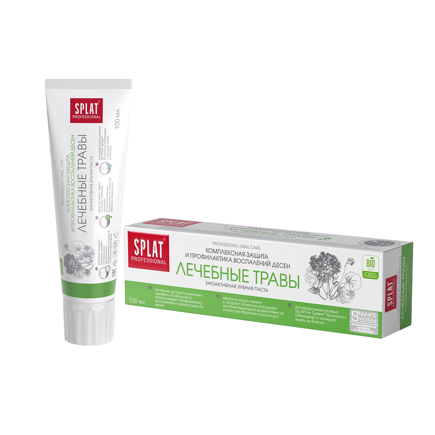 ПАСТА ЗУБ СПЛАТ ЛЕЧЕБНЫЕ ТРАВЫ 2В1 100МЛ