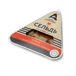 ПРЕСЕРВЫ ДАРЫ АТЛАНТИДЫ СЕЛЬДЬ В МАСЛЕ С ЛУКОМ ВЯЛЕНЫМ ТОМАТОМ В/У 120ГР