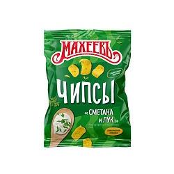 ЧИПСЫ МАХЕЕВ 80ГР СО ВКУСОМ СМЕТАНЫ И ЛУКА
