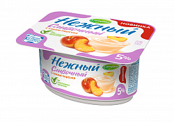 ЙОГУРТ НЕЖНЫЙ СЛИВОЧНЫЙ С СОКОМ 5% ПЕРСИК 100ГР