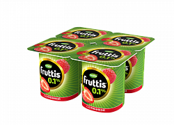 БЗМЖ ЙОГУРТ ФРУТТИС ЛЁГКИЙ КЛУБНИКА 0,1% 110ГР