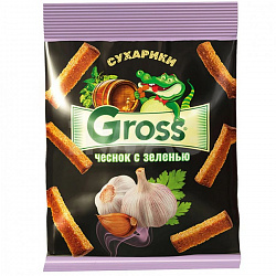 СУХАРИКИ GROSS ЧЕСНОК С ЗЕЛЕНЬЮ 40Г СУХАРИКИ GROSS ЧЕСНОК С ЗЕЛЕНЬЮ 40Г