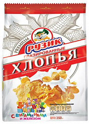ХЛОПЬЯ КУКУРУЗНЫЕ НЕГЛАЗИРОВАННЫЕ РУЗИК 350ГР