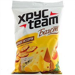 СУХАРИКИ ХРУС-TEAM БАГЕТ СЫРНОЕ АССОРТИ 60ГР