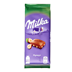 ШОКОЛАД МИЛКА МОЛОЧНЫЙ С ФУНДУКОМ 80ГР