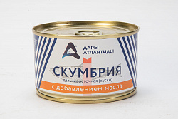СКУМБРИЯ ДАРЫ АТЛАНТИДЫ НАТУР С МАСЛОМ С/К 240ГР Ж/Б