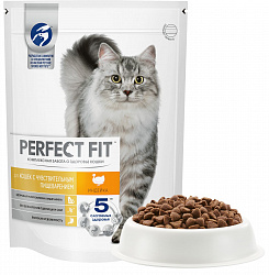 КОРМ ПЕРФЕКТ ФИТ СУХОЙ Д/ЧУВСТВ КОШ С ИНД 650ГР