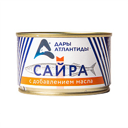 САЙРА ДАРЫ АТЛАНТИДЫ С ДОБАВЛЕНИЕМ МАСЛА С/К 240ГР Ж/Б САЙРА ДАРЫ АТЛАНТИДЫ С ДОБАВЛЕНИЕМ МАСЛА С/К 240ГР Ж/Б