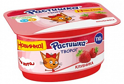 ТВОРОГ РАСТИШКА КЛУБНИКА 3,5% 110ГР