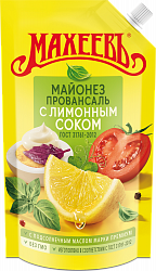 МАЙОНЕЗ МАХЕЕВ С ЛИМОННЫМ СОКОМ 400ГР П/ДОЗ