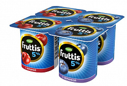 БЗМЖ ЙОГУРТ ФРУТТИС СЛИВ.ЛАКОМ ВИШНЯ-ЧЕРНИКА 5% 115ГР