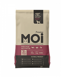 КОРМ СУХОЙ MOI ДЛЯ СОБАК СРЕДНИХ И КРУПНЫХ ПОРОД МЯСНОЕ АССОРТИ 2,8 КГ