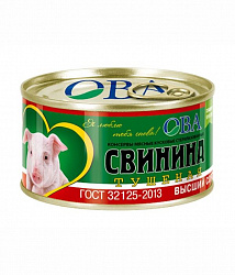 СВИНИНА ТУШЕНАЯ ОВА В/С ГОСТ Ж/Б 325ГР
