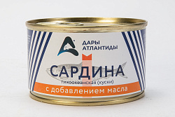 САРДИНА ИВАСИ ДАРЫ АТЛАНТИДЫ НАТУР С МАСЛОМ С/К 240ГР Ж/Б САРДИНА ИВАСИ ДАРЫ АТЛАНТИДЫ НАТУР С МАСЛОМ С/К 240ГР Ж/Б