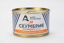 СКУМБРИЯ ДАРЫ АТЛАНТИДЫ НАТУР С МАСЛОМ С/К 240ГР Ж/Б СКУМБРИЯ ДАРЫ АТЛАНТИДЫ НАТУР С МАСЛОМ С/К 240ГР Ж/Б