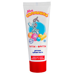 ЗУБНАЯ ПАСТА ДЕТСКАЯ МОЕ СОЛНЫШКО ТУТТИ-ФРУТТИ 100ГР. ЗУБНАЯ ПАСТА ДЕТСКАЯ МОЕ СОЛНЫШКО ТУТТИ-ФРУТТИ 100ГР.