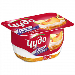 БЗМЖ ТВОРОЖОК ЧУДО ПЕРСИК-ГРУША 4,2% 100ГР
