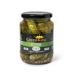 ОГУРЦЫ МАРИНОВАННЫЕ 6-9СМ ГРИН КИНГ СТ/Б 720МЛ