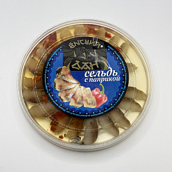 ПРЕСЕРВЫ СЕЛЬДЬ ТИХООКЕАНСКАЯ ФИЛЕ-КУСОК В МАСЛЕ С ПАПРИКОЙ 135Г