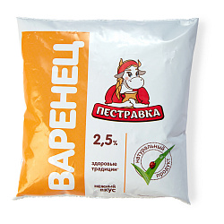 БЗМЖ ВАРЕНЕЦ ПЕСТРАВКА 2,5% 450Г Ф/П