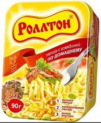 ЛАПША РОЛЛТОН ПО-ДОМАШНЕМУ С ГОВЯДИНОЙ ЛОТОК 90ГР