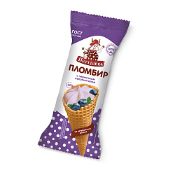 БЗМЖ МОРОЖЕНОЕ ПЕСТРАВКА РОЖОК ПЛ ЧЕРНИКА 12% 120ГР