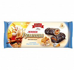 МИНИ-РУЛЕТЫ БИСКВИТНЫЕ С ВАРЕНОЙ СГУЩЕНКОЙ ТМ РУССКИЙ БИСКВИТ 175Г