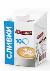 БЗМЖ СЛИВКИ ПЕСТРАВКА 10%  УЛЬТРАПАСТ 500ГР