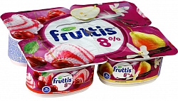 БЗМЖ ЙОГУРТ ФРУТТИС СУПЕРЭКСТРА ВИШНЯ/ПЛОМБИР/ГРУША/ВАНИЛЬ 8% 115ГР