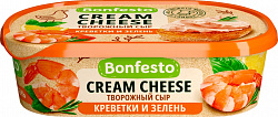БЗМЖ СЫР ТВОРОЖНЫЙ КРЕМЧИЗ БОНФЕСТО КРЕВЕТКА ЗЕЛЕНЬ 140ГР
