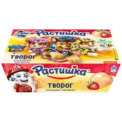 ТВОРОЖОК РАСТИШКА  КЛУБНИКА/АБРИКОС 6*45ГР