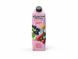 МОРС ВОЛЖСКИЙ ПОСАД ЧЕРНАЯ СМОРОДИНА/БРУСНИКА/МОРОШКА 1Л
