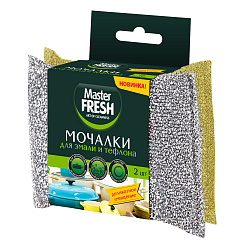 ГУБКИ ДЛЯ МЫТЬЯ ЭМАЛИ И ТЕФЛОНА MASTER FRESH 2ШТ.